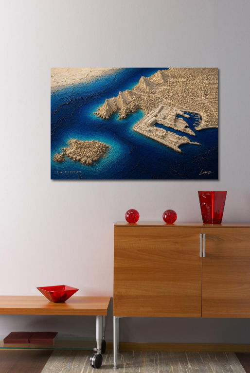 La Ciotat, format signature 80×53cm, dans un intérieur — vue 2
