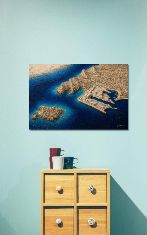 La Ciotat, format signature 80×53cm, dans un intérieur — vue 3