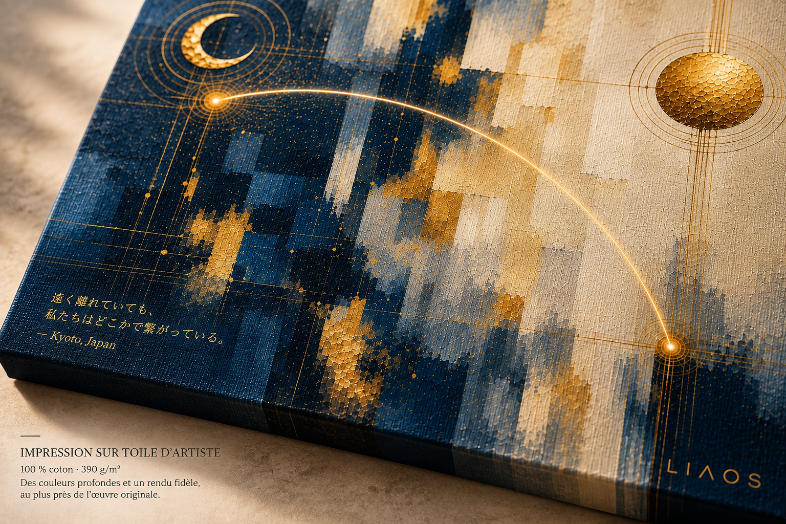 Détail de l'œuvre Human Line — matière et texture de l'impression sur toile d'artiste